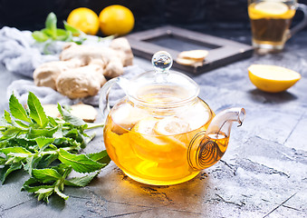 Image showing ginger, mint and tea