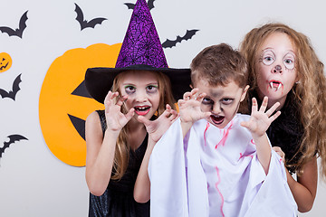 Image showing Happy children on Halloween party