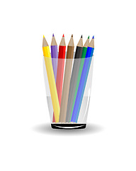 Image showing set of colored pencils