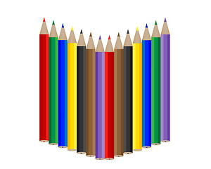 Image showing set of colored pencils