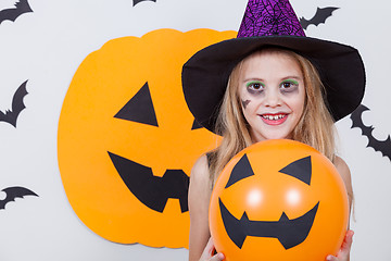 Image showing Happy  girl on Halloween party