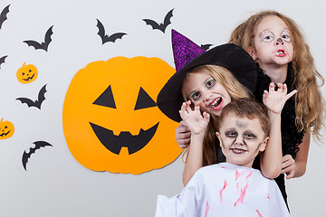 Image showing Happy children on Halloween party