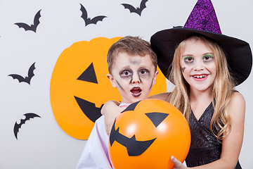 Image showing Happy children on Halloween party