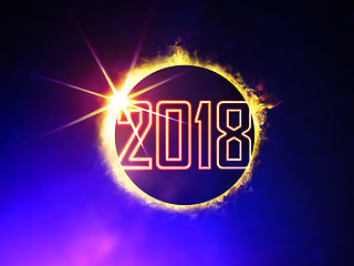 Image showing 2018 on eclipse of the Sun