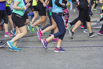 Image showing Marathon running race on the city road