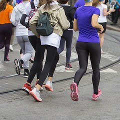 Image showing Marathon running race on the city road