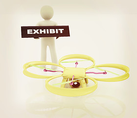 Image showing Drone, quadrocopter, with photo camera at the technical exhibiti