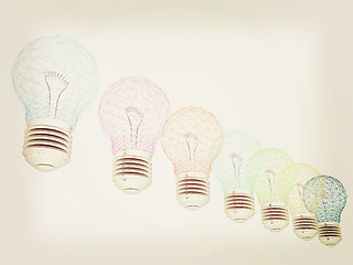 Image showing lamps. 3D illustration. Vintage style.