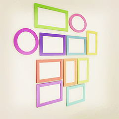 Image showing Abstract frames. Conceptual design. 3D illustration. Vintage sty