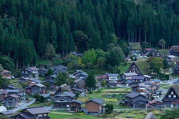 Image showing Sunset of shirakawago in Japan