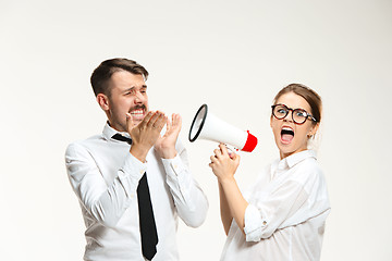 Image showing Listening, Megaphone, Shouting.