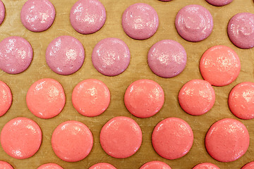 Image showing macaron batter or meringue cream on baking paper