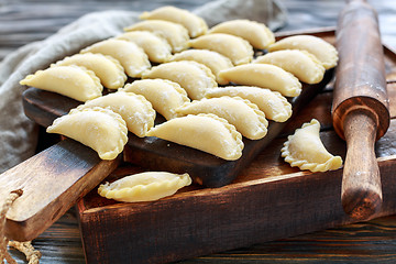 Image showing Ready for cooking dumplings with cottage cheese.