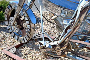 Image showing Abstract chrome motorbike.