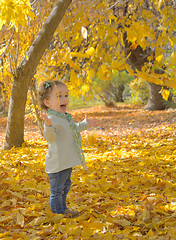 Image showing Happy little girl in park