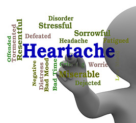 Image showing Heartache Word Represents Worry Agony 3d Rendering