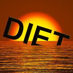 Image showing Diet Word Sinking Meaning Broken Diet