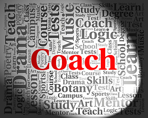 Image showing Coach Word Means Webinar Seminar And Trainer