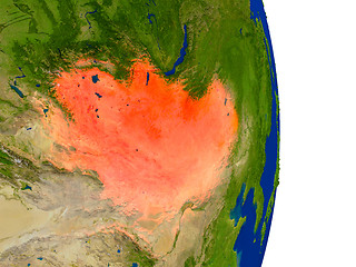 Image showing Mongolia on Earth