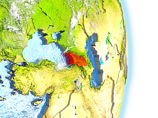 Image showing Georgia in red on Earth