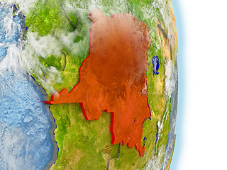 Image showing Democratic Republic of Congo in red on Earth