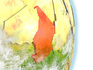 Image showing Chad in red on Earth