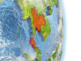 Image showing Thailand in red on Earth