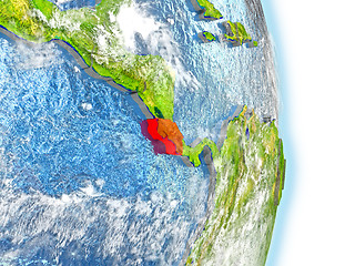 Image showing Costa Rica in red on Earth