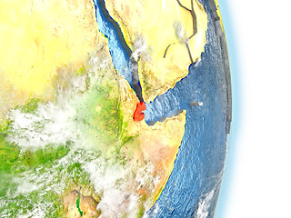 Image showing Djibouti in red on Earth