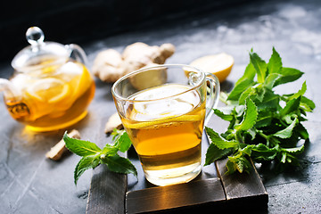 Image showing ginger, mint and tea