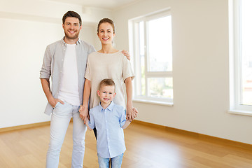 Image showing happy family with child moving to new home