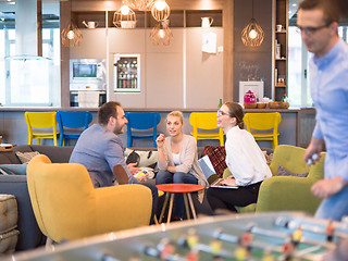 Image showing Startup Business Team At A Meeting at modern office building