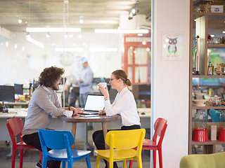 Image showing startup Business team Working With laptop in creative office