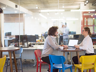 Image showing startup Business team Working With laptop in creative office