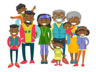 Image showing Happy extended african-american family.