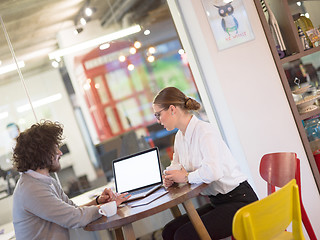 Image showing startup Business team Working With laptop in creative office