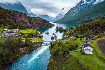 Image showing Beautiful Nature Norway aerial photography.