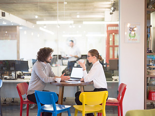 Image showing startup Business team Working With laptop in creative office