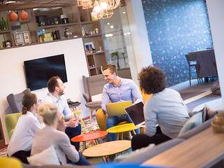 Image showing Startup Business Team At A Meeting at modern office building