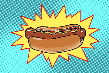 Image showing Pop art hot dog fast food