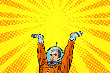 Image showing template astronaut holding something on his hands