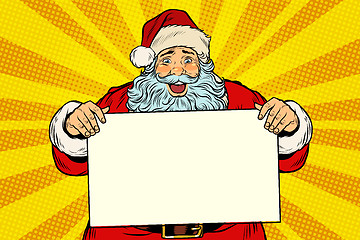 Image showing Joyful Santa Claus with poster template