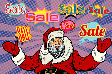 Image showing Christmas sale background with Santa Claus