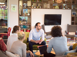 Image showing Startup Business Team At A Meeting at modern office building