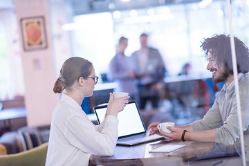 Image showing startup Business team Working With laptop in creative office