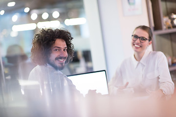 Image showing startup Business team Working With laptop in creative office