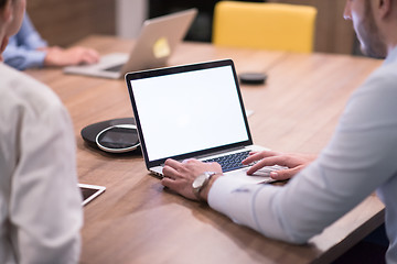 Image showing Startup Business Team At A Meeting at modern office building