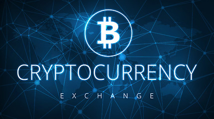 Image showing Cryptocurrency exchange futuristic hud banner.