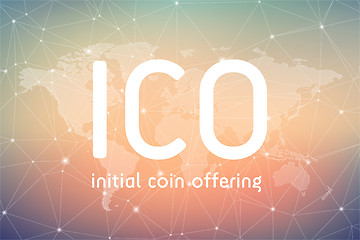 Image showing ICO initial coin offering banner.