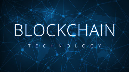 Image showing Blockchain technology futuristic hud banner.